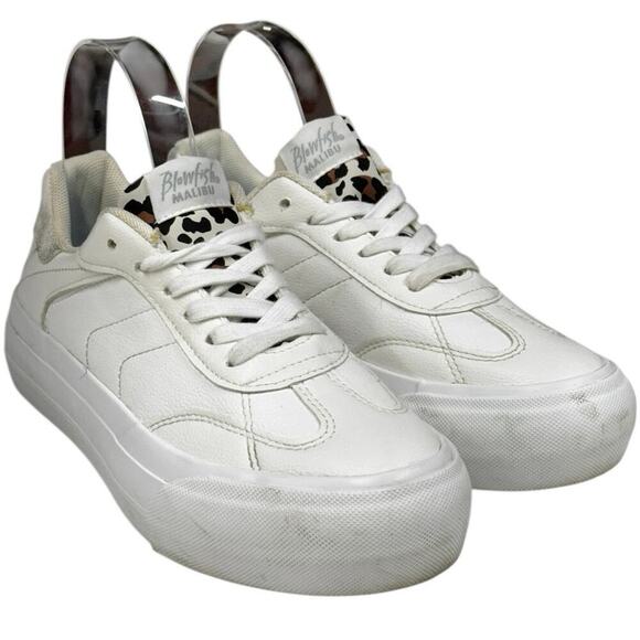 Blowfish Malibu Smash Sneaker Platform Outsole White Faux Leather White Size 7 - Picture 2 of 12